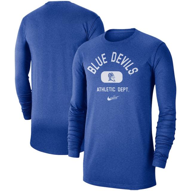 ナイキ メンズ Tシャツ 長袖 ロンT Duke Blue Devils Nike Textured Long Sleeve T-Shirt - 