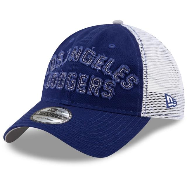 ニューエラ メンズ キャップ ”Los Angeles Dodgers" New Era Frayed Wordmark Trucker 9TWENTY Adjustable Hat - Royalの通販は