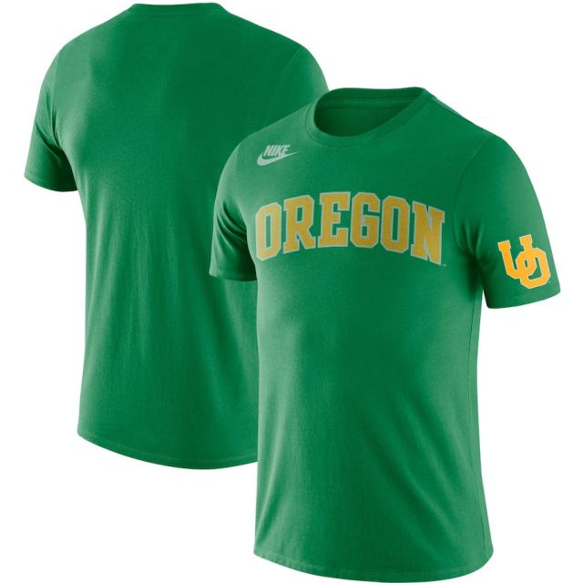 ナイキ メンズ Tシャツ Oregon Ducks Nike Basketball Retro 2-Hit T-Shirt - Gree