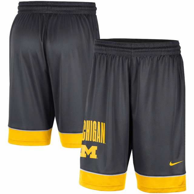 ナイキ メンズ ハーフパンツ "Michigan Wolverines" Nike Fast Break Performance Shorts - Charcoal/Yellowの通販は