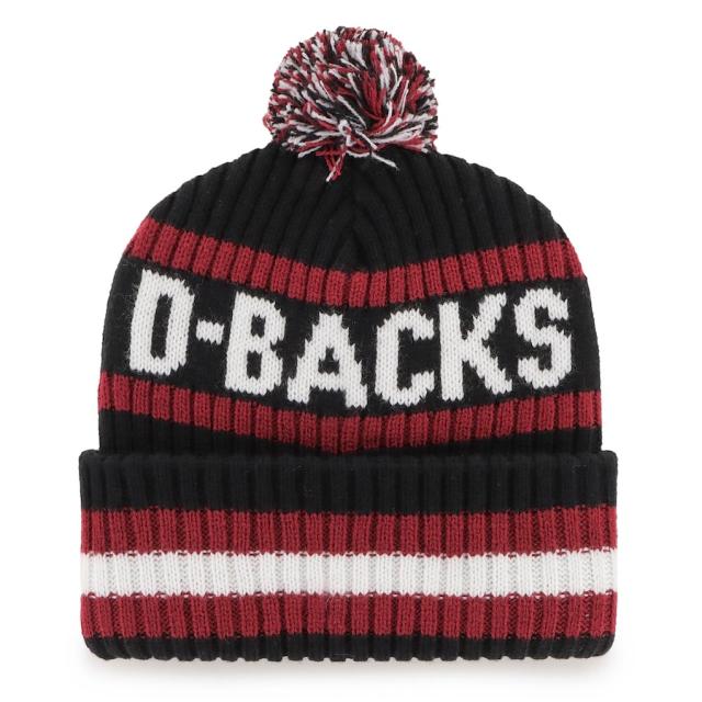 フォーティーセブン メンズ ニット帽 ”Arizona Diamondbacks" '47 Bering Cuffed Knit Hat with Pom - Black