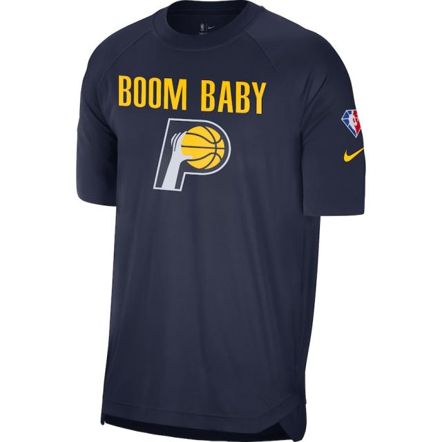 ナイキ メンズ Tシャツ シューティングシャツ ”Indiana Pacers" Nike 2021/22 City Edition Pregame Warmup Shooting T-Shirt - Navy_1