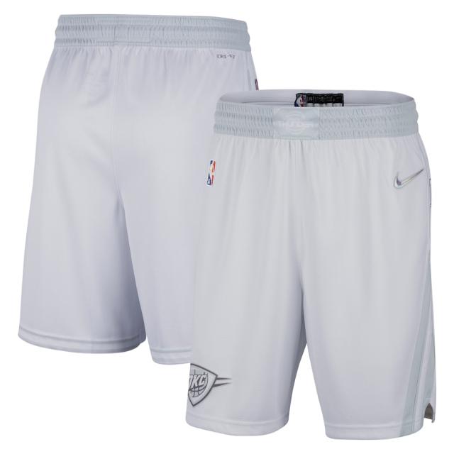ナイキ メンズ バスパン レプリカショーツ "Oklahoma City Thunder" Nike 2021/22 City Edition Swingman Shorts - White/Grayの通販は 28,600円