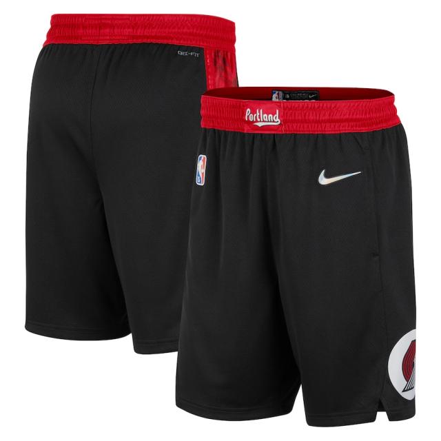 メンズ ナイキ レプリカショーツ "Portland Trail Blazers" Nike 2021/22 City Edition Swingman Shorts - Black/Redの通販は