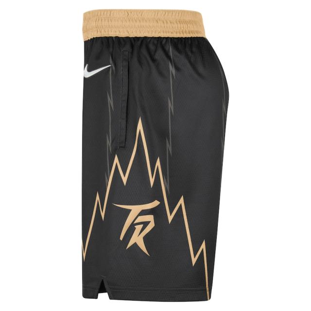 ナイキ メンズ バスパン レプリカショーツ "Toronto Raptors" Nike 2021/22 City Edition Swingman Shorts - Black/Goldの通販は