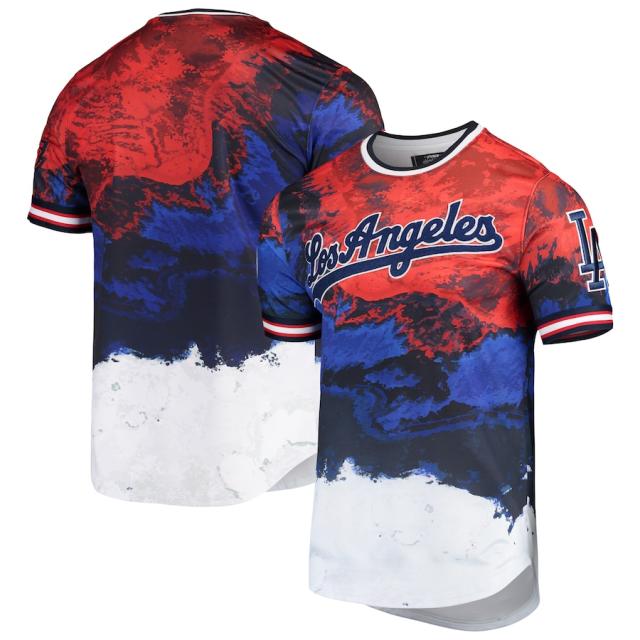プロスタンダード メンズ Tシャツ ”Los Angeles Dodgers" Red, White And Blue Dip Dye T-Shirt - Red/Royalの通販は