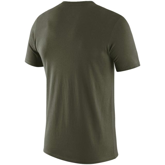 ナイキ メンズ Tシャツ 長袖 ロンT  Michigan Wolverines Nike Stencil Arch Performance T-Shirt - Olive_2