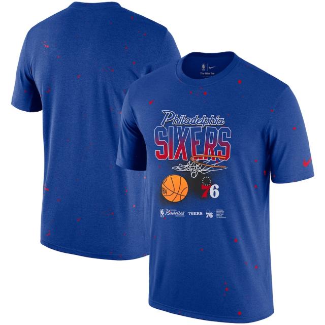 ナイキ メンズ Tシャツ シクサーズ Philadelphia 76ers Nike Courtside Splatter T-Shirt - 