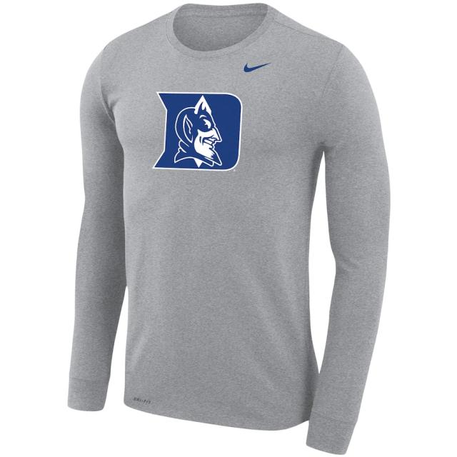 ナイキ メンズ Tシャツ 長袖 ロンT Duke Blue Devils Nike School Wordmark Logo Legend Performance Long Sleeve T-Shirt - Heathered Gray ナイキ メンズ Tシャツ 長袖 ロンT Duke Blue Devils Nike School Logo