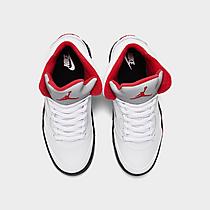 ジョーダン キッズ/ジュニア レトロ５ Jordan Retro 5 PS バッシュ True White/Fire Red/Black ミニバス ジョーダン キッズ/ジュニア レトロ5 Jordan Retro 5 PS バッシュ