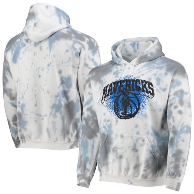ジャンクフード メンズ パーカー Dallas Mavericks Junk Food Tie-Dye Pullover Hoodie - White
