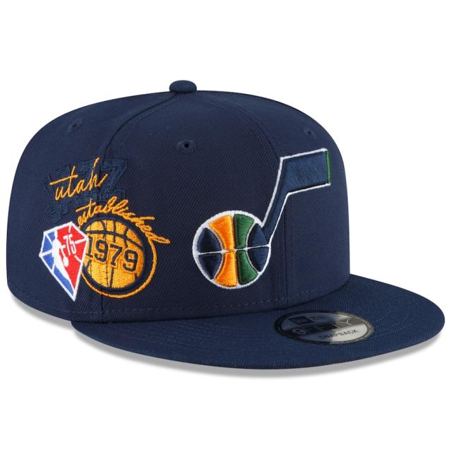 ニューエラ メンズ キャップ ジャズ Utah Jazz New Era Back Half 9FIFTY Snapback Adjustable Hat - Navyの通販は