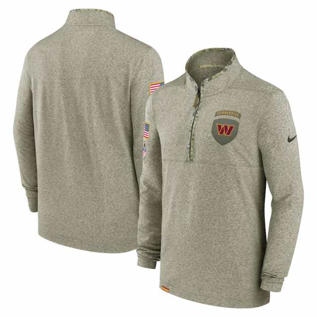 ナイキ メンズ スウェットシャツ "Washington Commanders" Nike 2022 Salute to Service Quarter-Zip Top - Olive NFL サルート おしゃれ ブランドの通販は