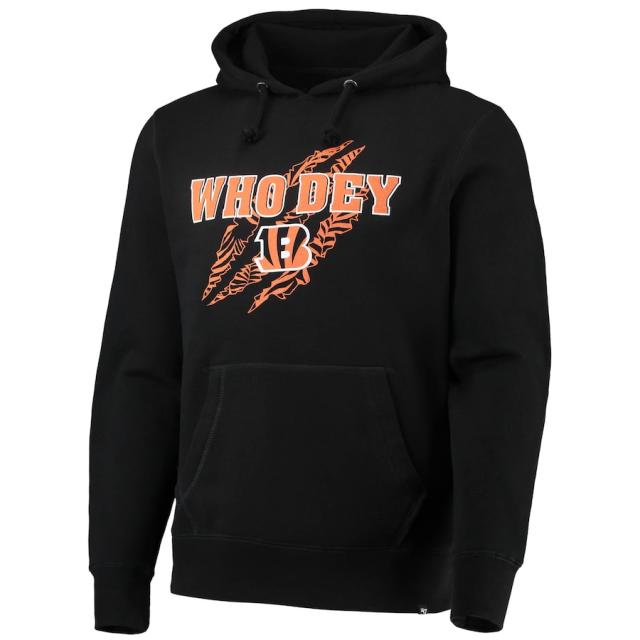 フォーティーセブン メンズ パーカー "Cincinnati Bengals" '47 Team Headline Pullover Hoodie - Black