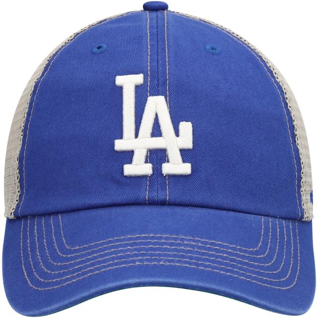 フォーティーセブン メンズ キャップ ”Los Angeles Dodgers" '47 Logo Trawler Clean Up Trucker Snapback Hat - 