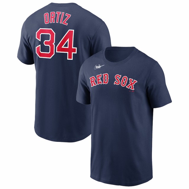 ナイキ メンズ Tシャツ レッドソックス David Ortiz "Boston Red Sox" Nike Name & Number Logo T-Shirt - Navyの通販は