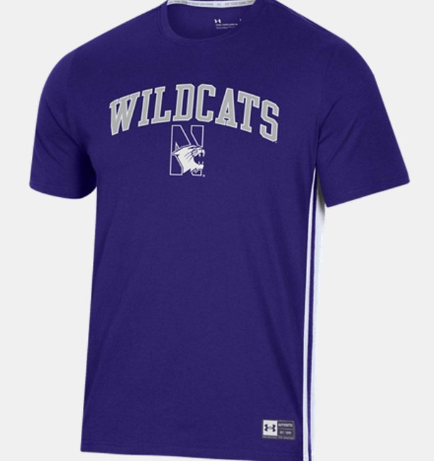 アンダーアーマー メンズ Tシャツ Mens' UA Gameday Collegiate Short Sleeve - Northwestern University