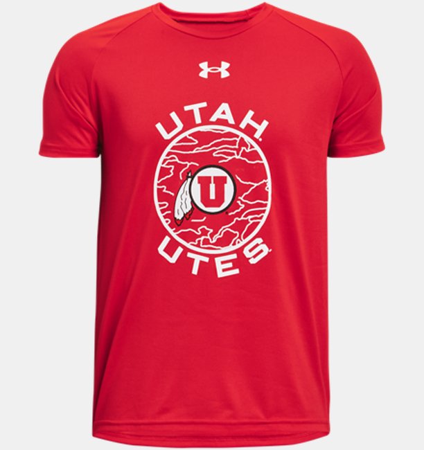 アンダーアーマー キッズ Tシャツ Boys' UA Tech Collegiate Short Sleeve - University of Utahの通販は