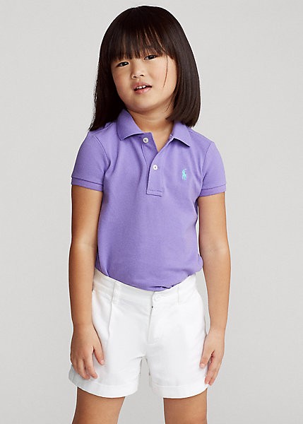 ラルフローレン 2-6X ガールズ/キッズ Polo Ralph Lauren Cotton Mesh Polo Shirt ポロシャツ 半袖 Hampton Purple 女の子