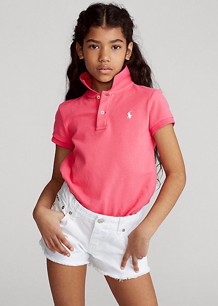 ラルフローレン 7-16 ガールズ/キッズ Polo Ralph Lauren Cotton Mesh Polo Shirt ポロシャツ 半袖 Hot  Pink 女の子｜au PAY マーケット