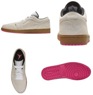 Air jordan 1 low white gum hyper on sale pink