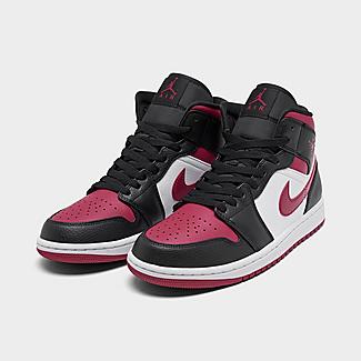 ジョーダン１ メンズ スニーカー Jordan AJ 1 Mid レトロ ミドルカット Black/Noble Red/White_1