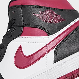 ジョーダン１ メンズ スニーカー Jordan AJ 1 Mid レトロ ミドルカット Black/Noble Red/White_2