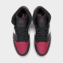 ジョーダン１ メンズ スニーカー Jordan AJ 1 Mid レトロ ミドルカット Black/Noble Red/White_4
