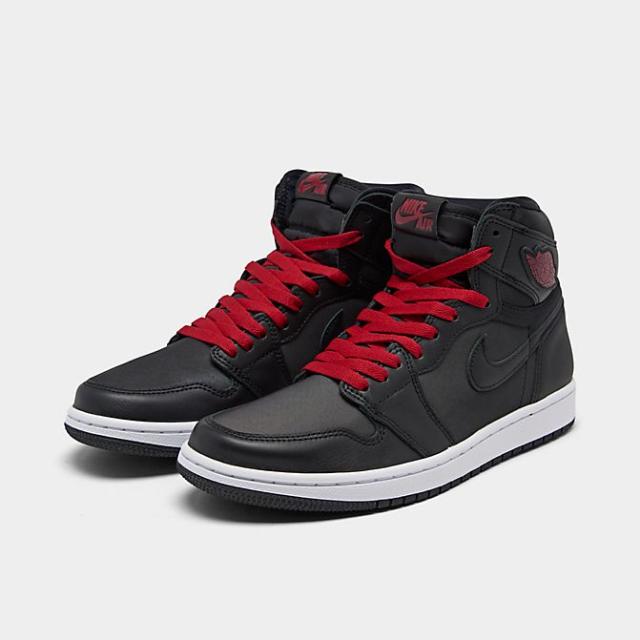 ジョーダン１ レトロハイ キッズ/レディース Air Jordan Retro 1 High OG GS スニーカー Black/Metallic Silver/Gym Red_1