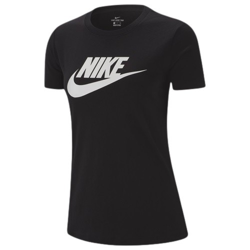 ナイキ レディース Tシャツ 半袖 Nike Essential Icon Futura T-Shirt - Black/White