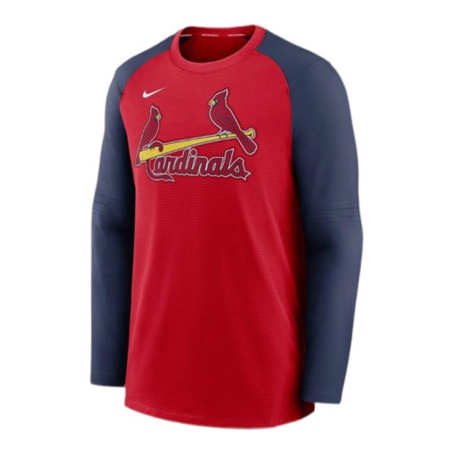 ナイキ メンズ スウェットシャツ Nike Cardinals Authentic Pregame Raglan Sweatshirt - Red/Navy