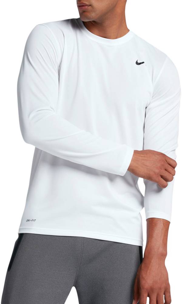 ナイキ メンズ Nike Men's Legend Long Sleeve Shirt Tシャツ 長袖 ロンT WHITE