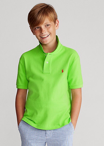 ラルフローレン 8-20 ボーイズ/キッズ Polo Ralph Lauren Cotton Mesh Polo Shirt ポロシャツ 半袖 Kiwi Lime 男の子