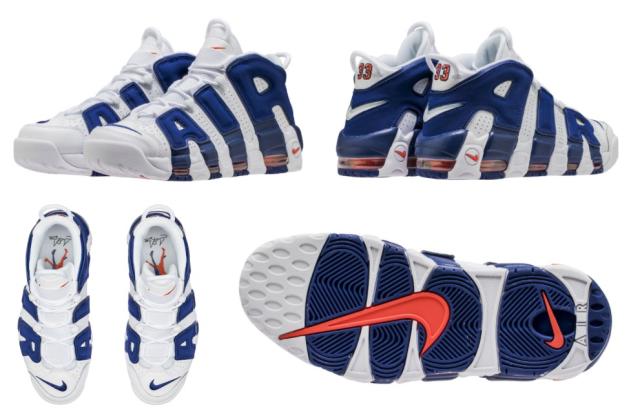 ナイキ メンズ スニーカー モアアップテンポ Nike Air More Uptempo "Knicks" バッシュ White/Deep  Blue-Team Orange