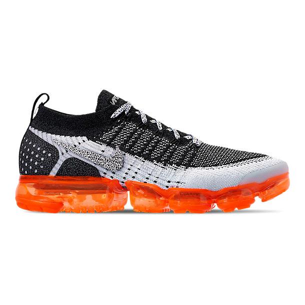 ナイキ メンズ ランニングシューズ Nike Air Vapormax Flyknit 2 スニーカー White/White/Black/Total Orange/Wolf Grey