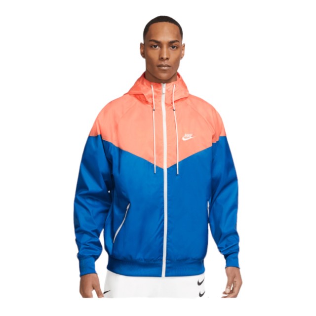 ナイキ メンズ ウィンドブレーカー Nike Woven Windrunner Hooded Jacket - Signal Blue/Crimson Bliss