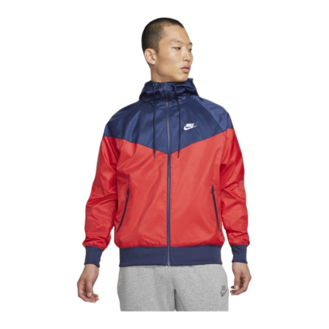 ナイキ メンズ ウィンドブレーカー Nike Woven Windrunner Hooded Jacket - University Red/Midnight Navy/White