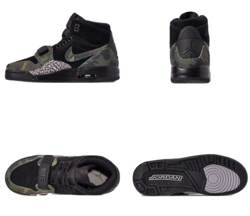エアジョーダン キッズ/レディース レガシー Air Jordan Legacy 312 GS スニーカー Black/Camo Green/Volt_1