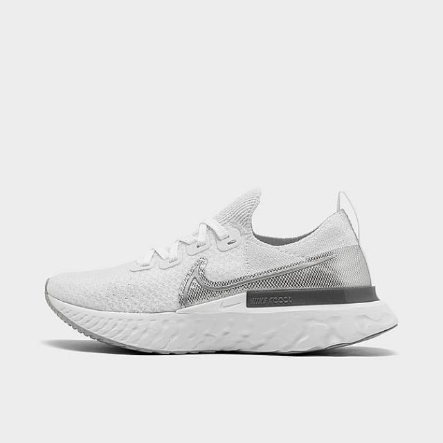 ナイキ レディース インフィニティ ラン Nike React Infinity Run Flyknit ランニングシューズ True White/Metallic Silver/Whiteの通販は