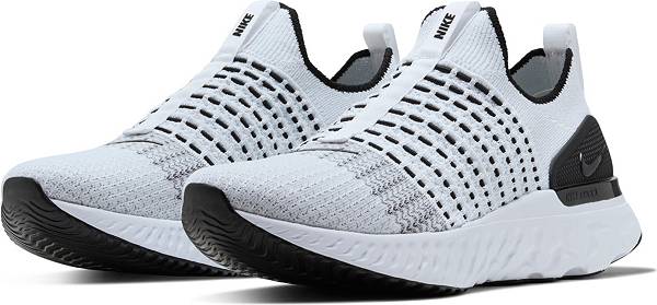 ナイキ メンズ リアクト ファントムラン Nike React Phantom Run Flyknit 2 ランニングシューズ Whitw/Black/Pure Platinum_4