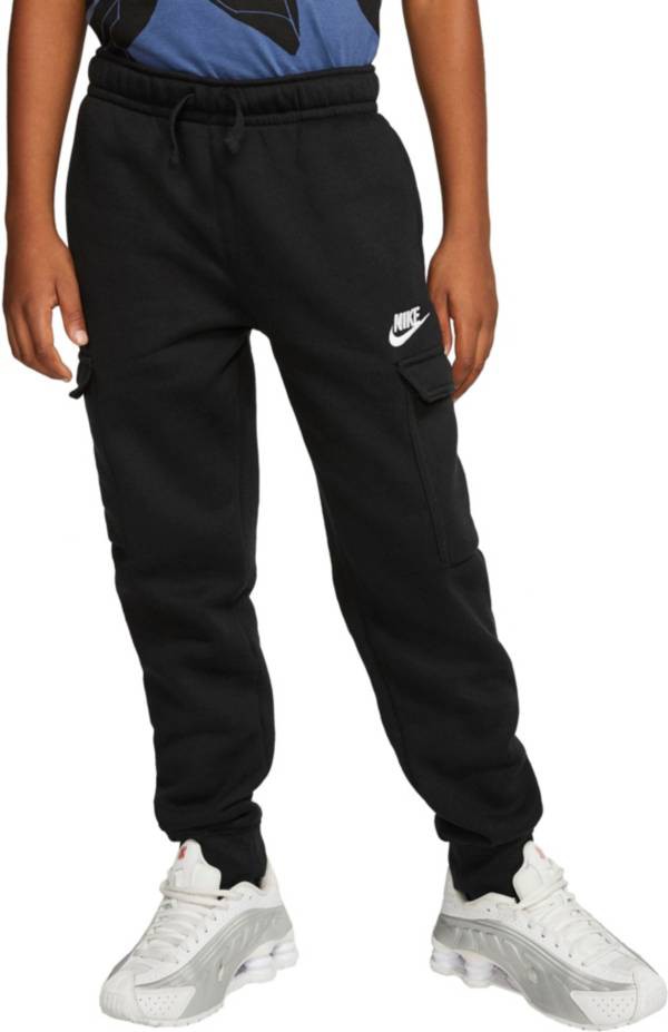 ナイキ キッズ スウェットパンツ Nike Club Fleece Cargo Pants GS カーゴパンツ 子供服 BLACK/WHITE