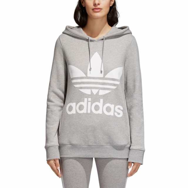 アディダス オリジナルス レディース/ウーマン adidas Originals ADICOLOR Trefoil Hoodie パーカー Grey Melange フーディー