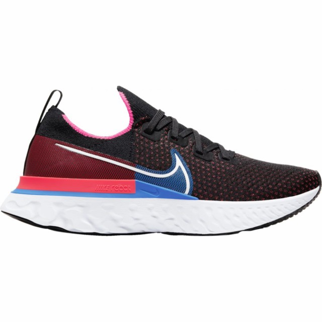 ナイキ メンズ スニーカー Nike React Infinity Run Flyknit ランニングシューズ Black/White/Red Orbit/Photo Blue