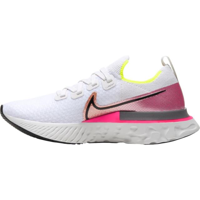 ナイキ レディース リアクト インフィニティ Nike React Infinity Run Flyknit ランニングシューズ Platinum Tint/Black/Pink Blast_1