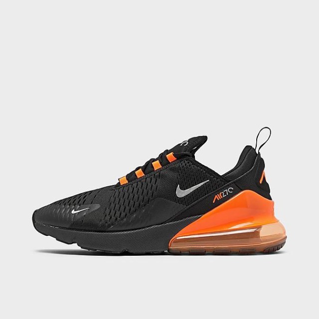 ナイキ メンズ エアマックス２７０ Nike Air Max 270 スニーカー Black/Metallic Silver/Total Orange