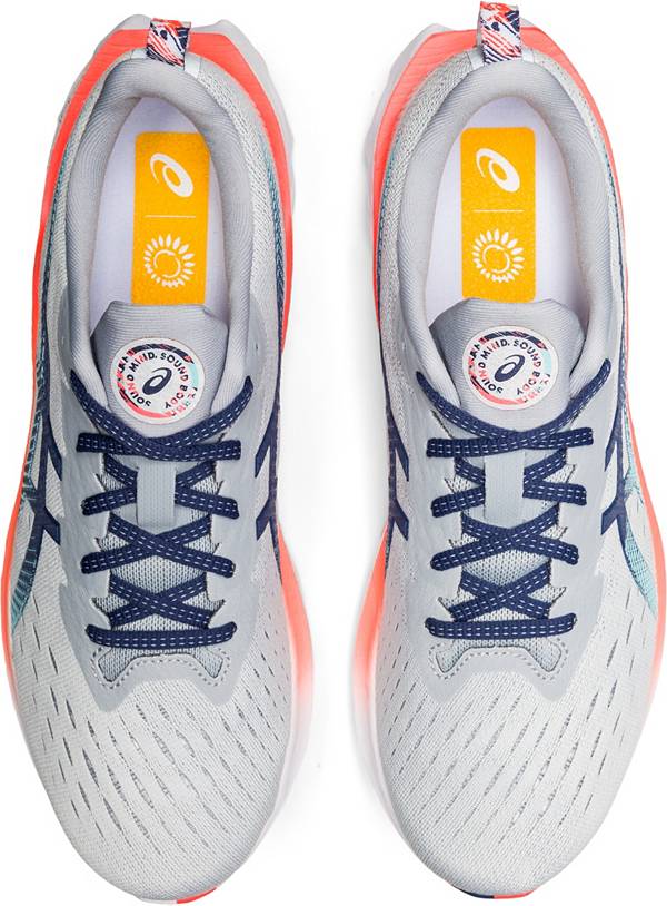 アシックス メンズ ランニングシューズ Asics Men's Novablast 2 Running Shoes - Grey/Blue_3