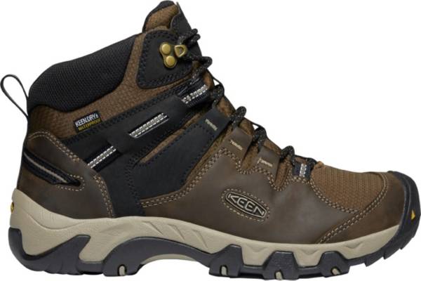 キーン メンズ ハイキングブーツ KEEN Men's Steens Mid Waterproof Hiking Boots - Canteen/Black/White