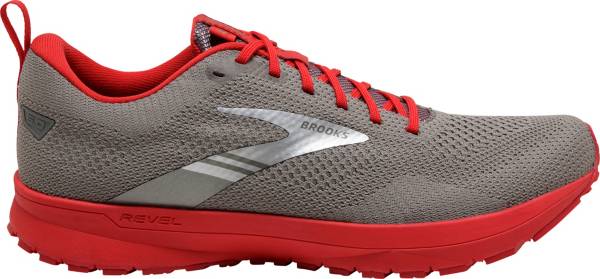 ブルックス メンズ ランニングシューズ Brooks Men's Revel 5 Running Shoes - Grey/Redの通販は