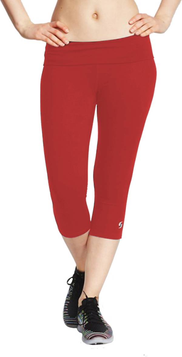 ソフィー レディース レギンス Soffe Juniors' Rolldown Capri Leggings - Redの通販は