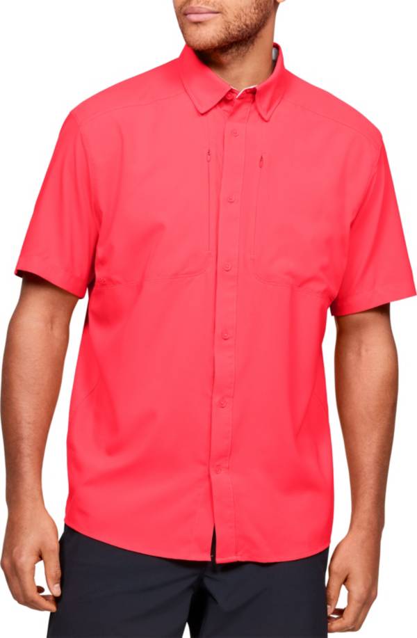 アンダーアーマー メンズ Tシャツ Under Armour Men's Tide Chaser 2.0 Fishing Short Sleeve Shirt - RUSH RED